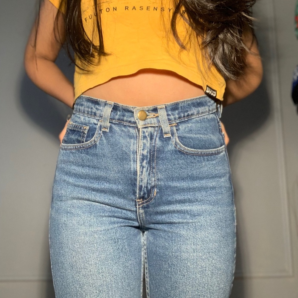 American apparel high-waisted jeans